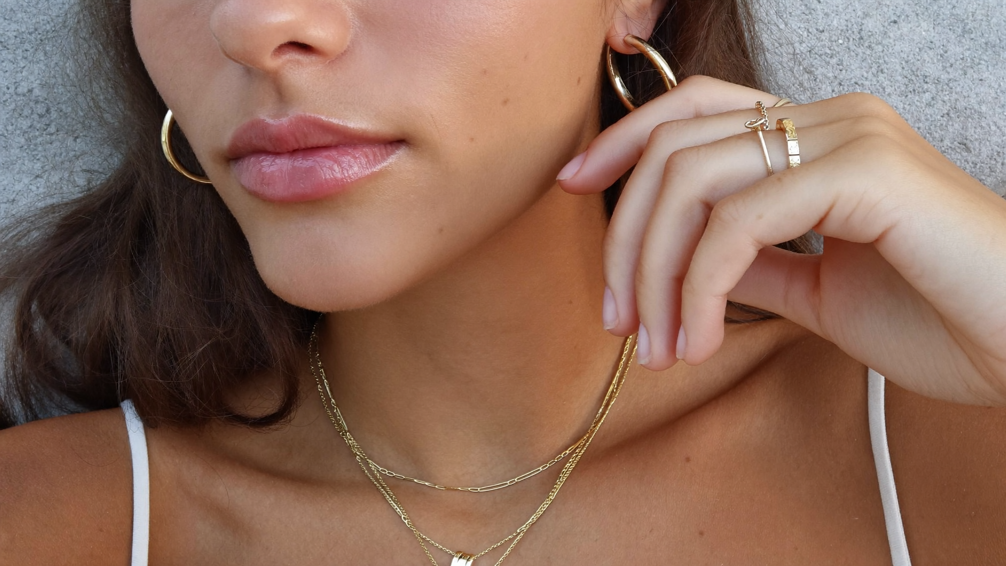 RABUKO jewelry — gold and pearl earrings