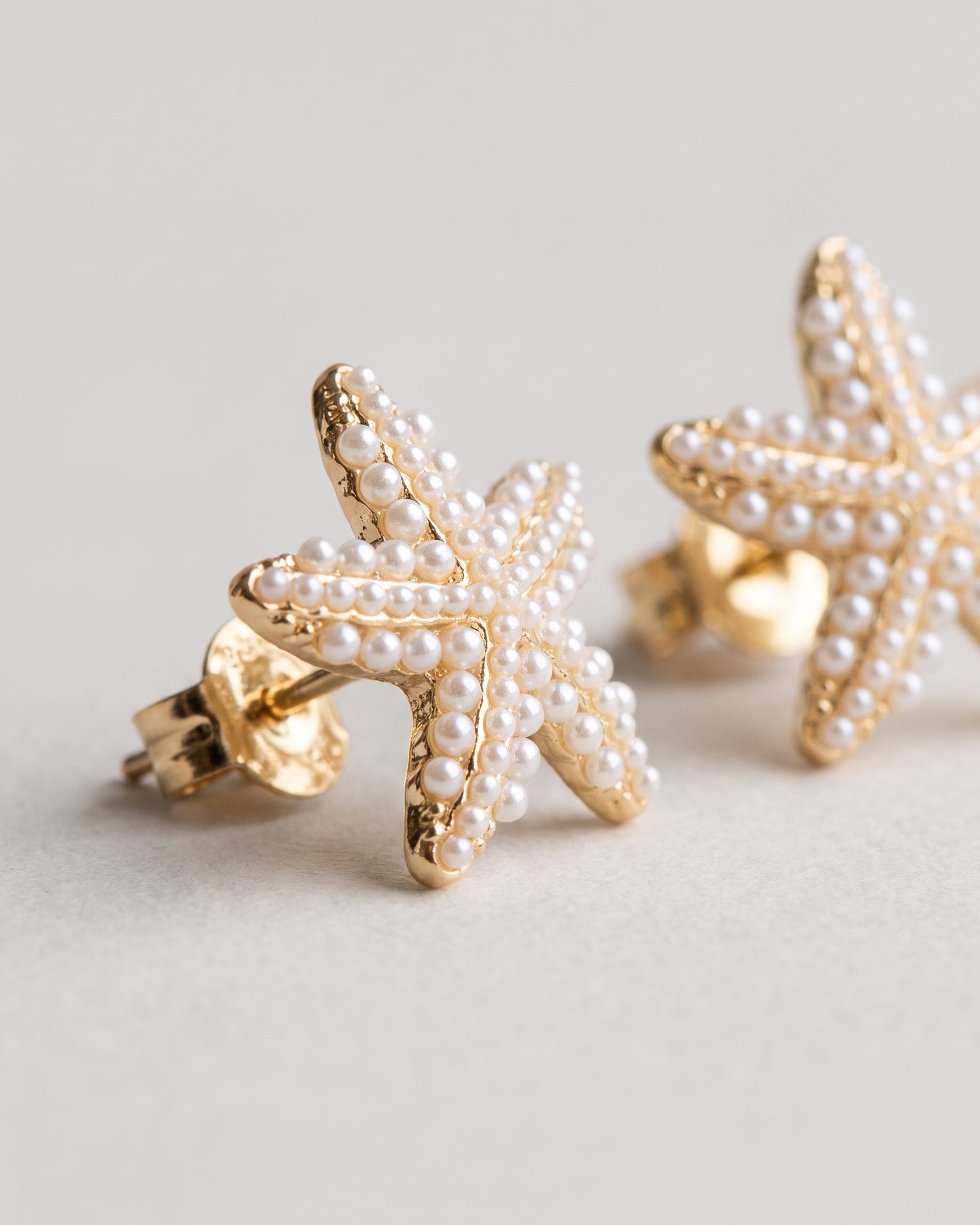 Pineapple Starfish Pearl Earrings in starfish pearl — macro detail, RABUKO