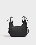 Crescent mini crossbody bag in black — front view, RABUKO