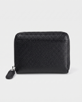 RFID Leather Card Wallet in black — front view, RABUKO