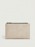 Slim Long Wallet in beige — front view, RABUKO
