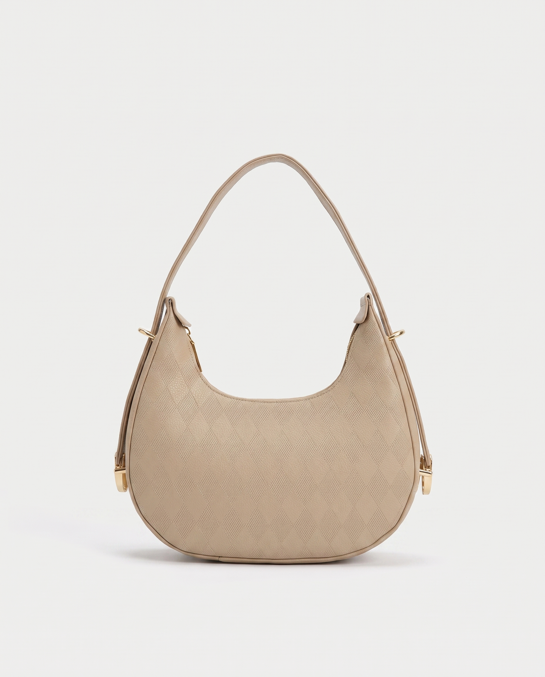 Stitched Flap Bag in khaki — front view, RABUKO