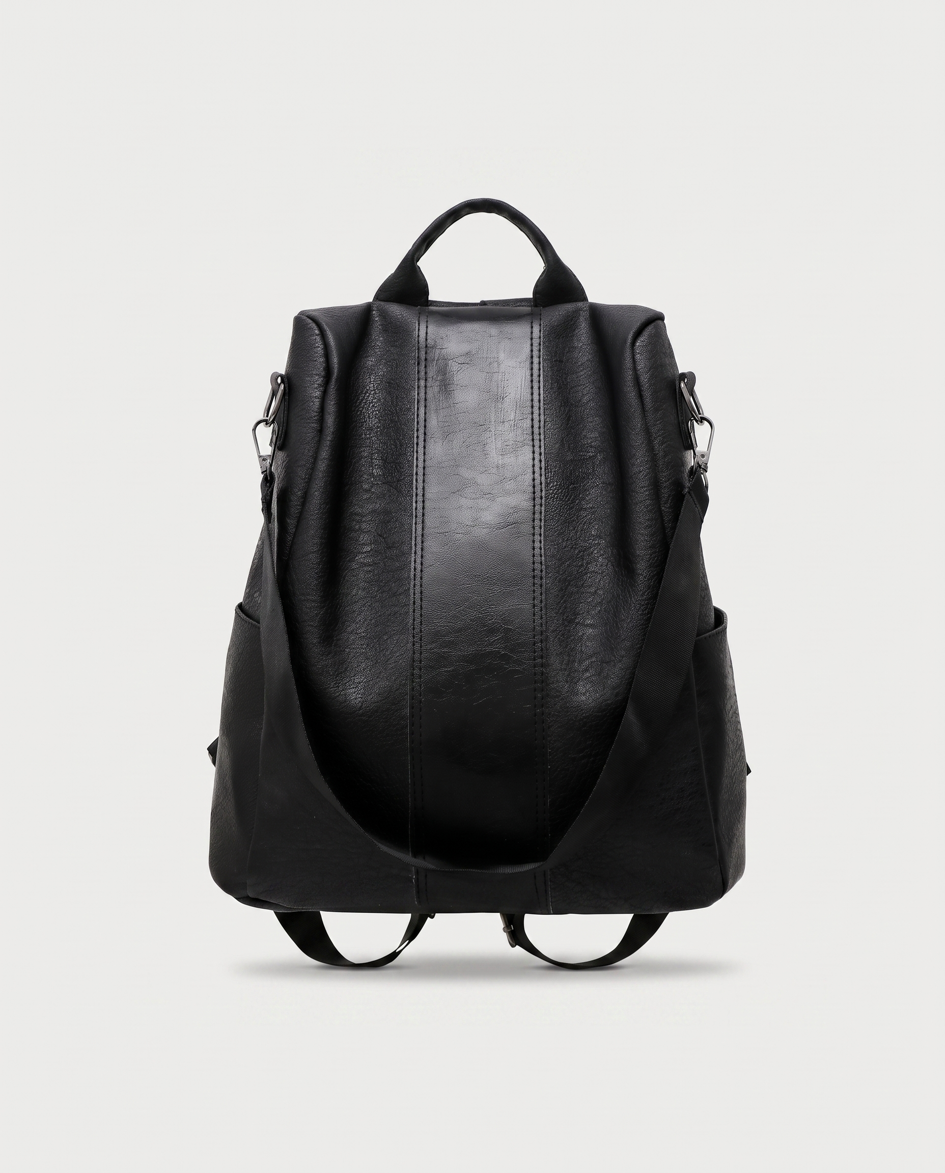 Minimalist City Backpack in black — front view, RABUKO