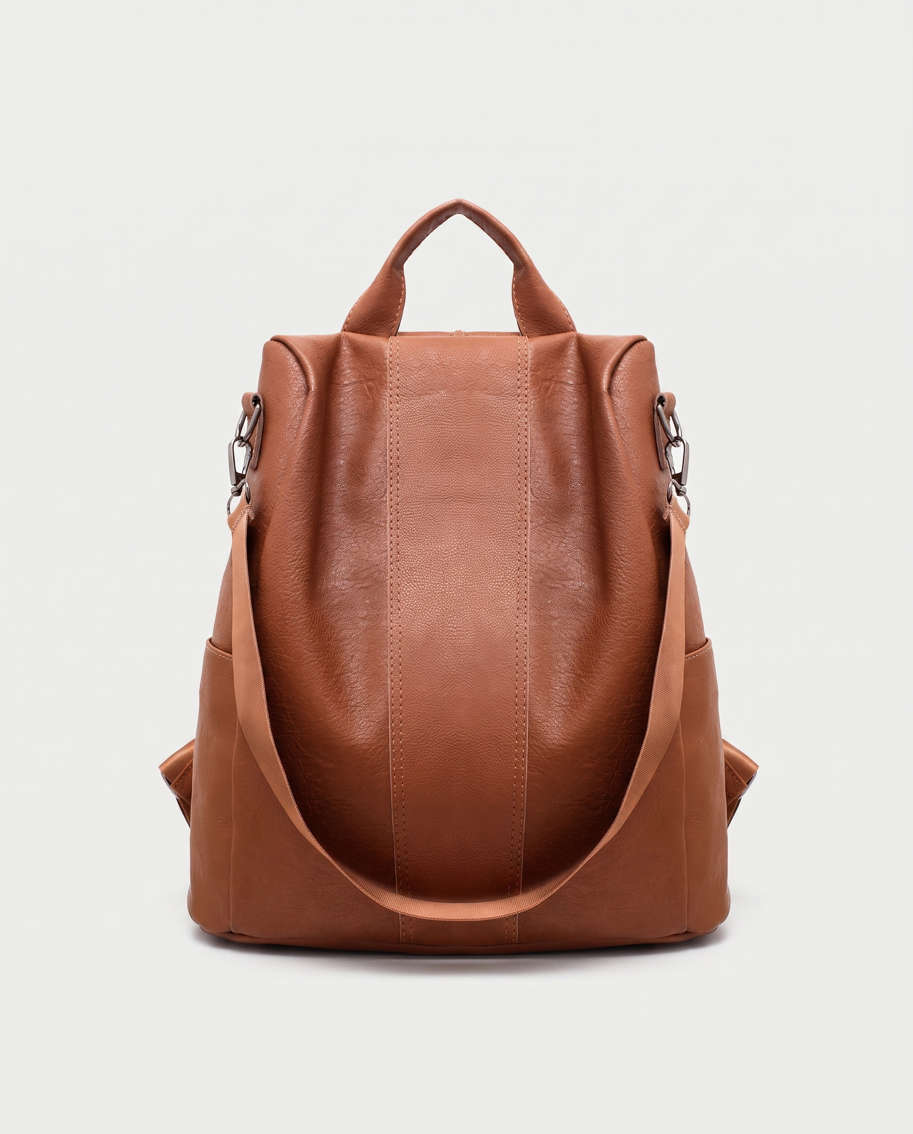 Minimalist City Backpack in brown — front view, RABUKO