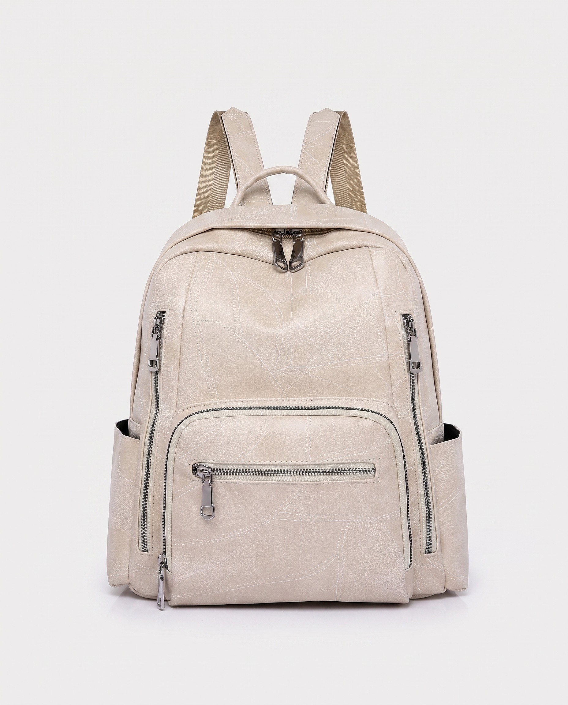 Retro Shoulder Bag in apricot — front view, RABUKO