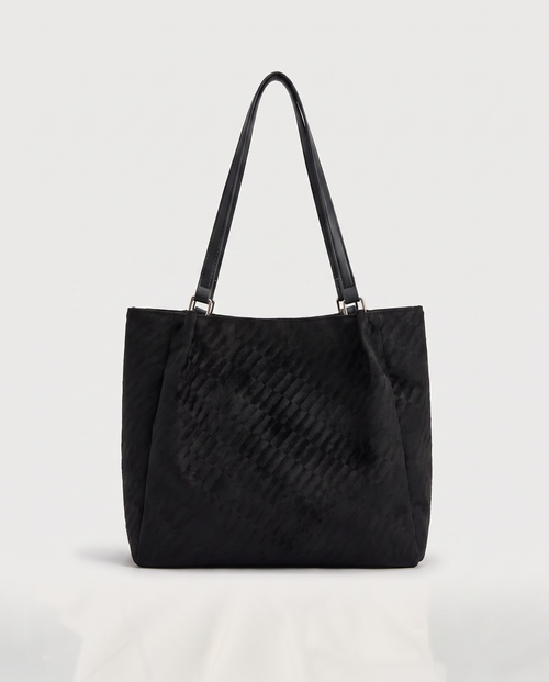 Casual shopper tote in black — front view, RABUKO