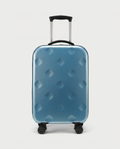 Foldable suitcase in blue — front view, RABUKO