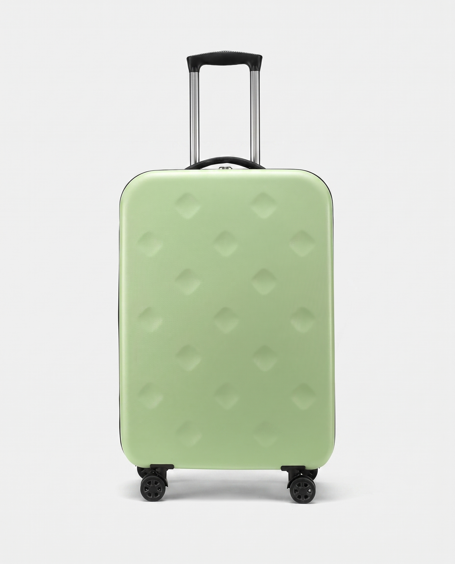 Foldable suitcase in green — front view, RABUKO