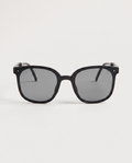 Folding sunglasses in black — front view, RABUKO