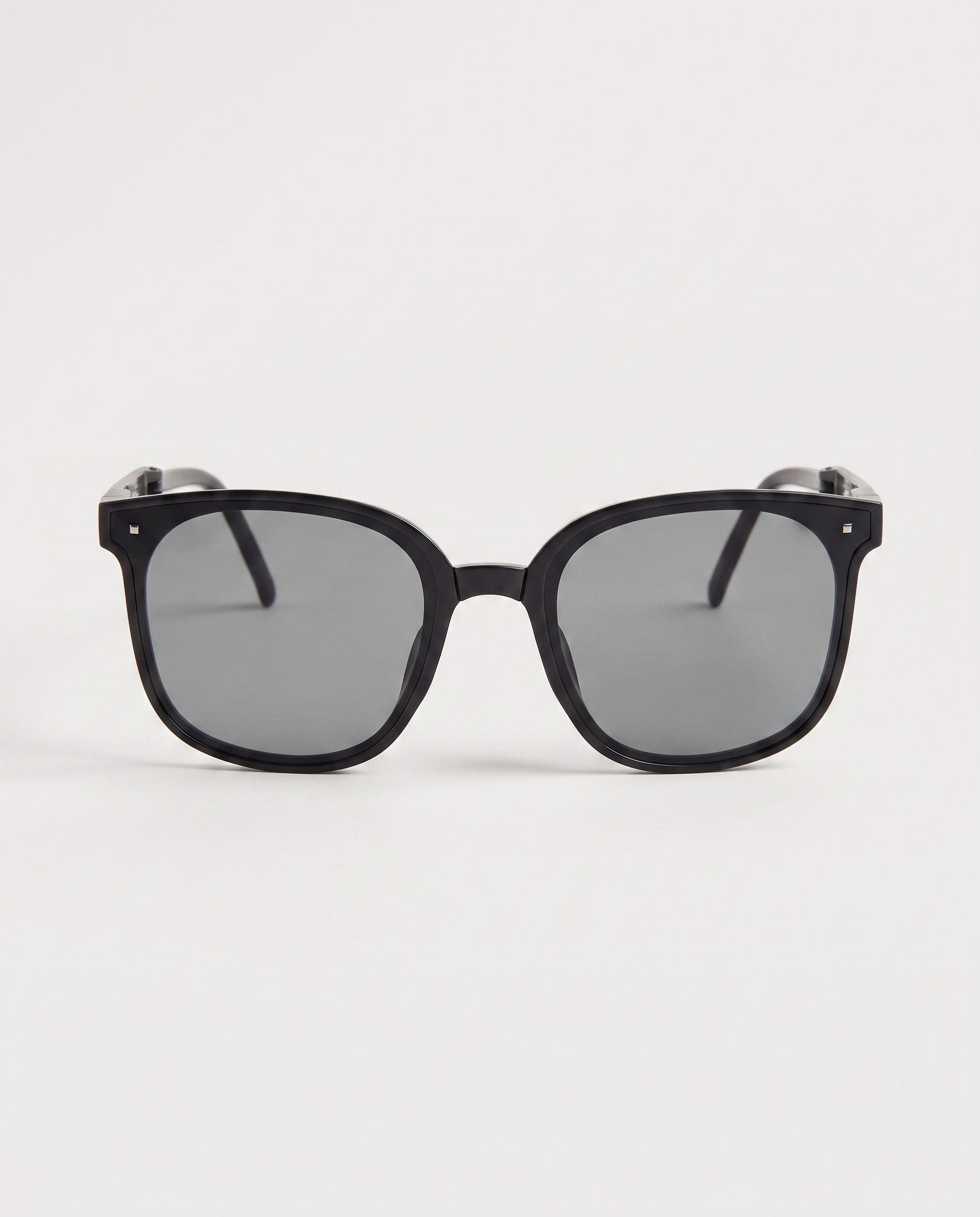 Folding sunglasses in black — front view, RABUKO
