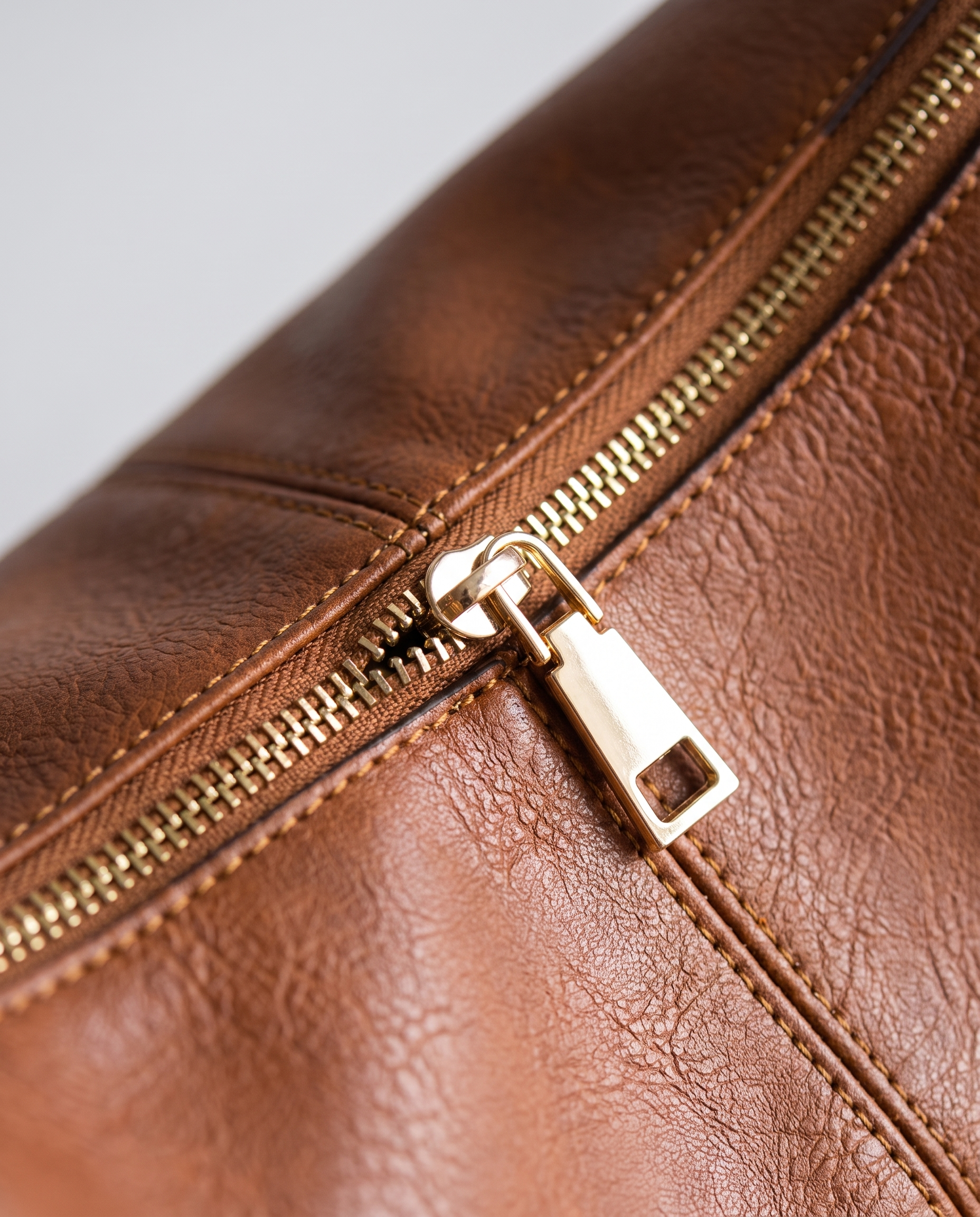 Hobo shoulder bag in brown — texture detail, RABUKO