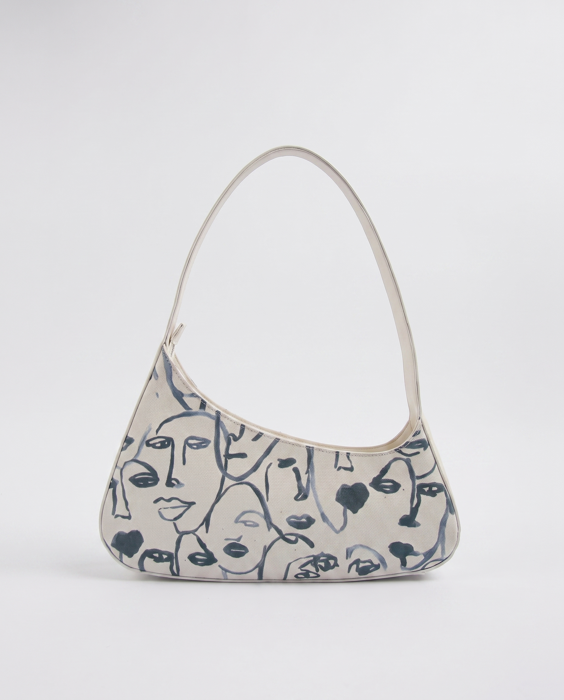 Minimal Shoulder Bag in white — front view, RABUKO