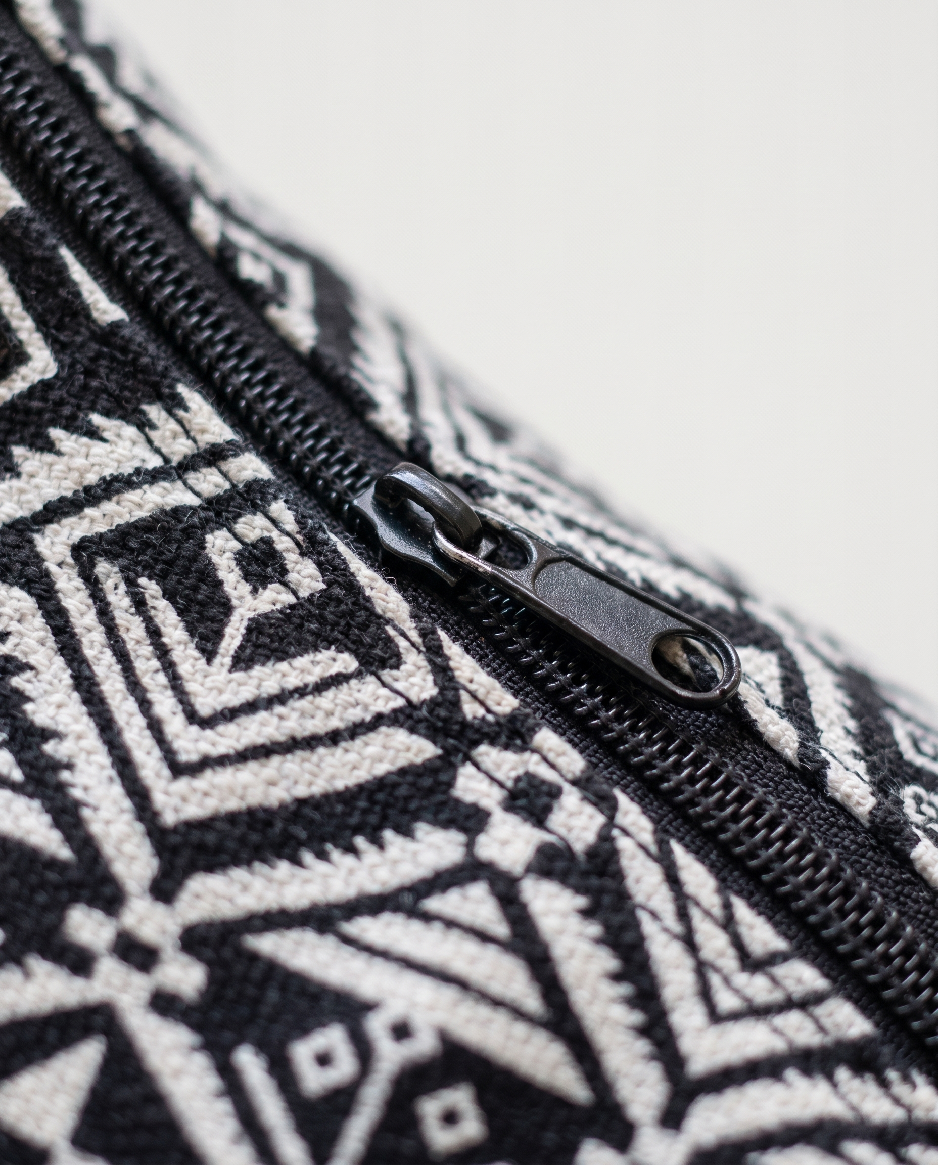 Mandala crossbody bag in Black Diamond print — print detail, RABUKO