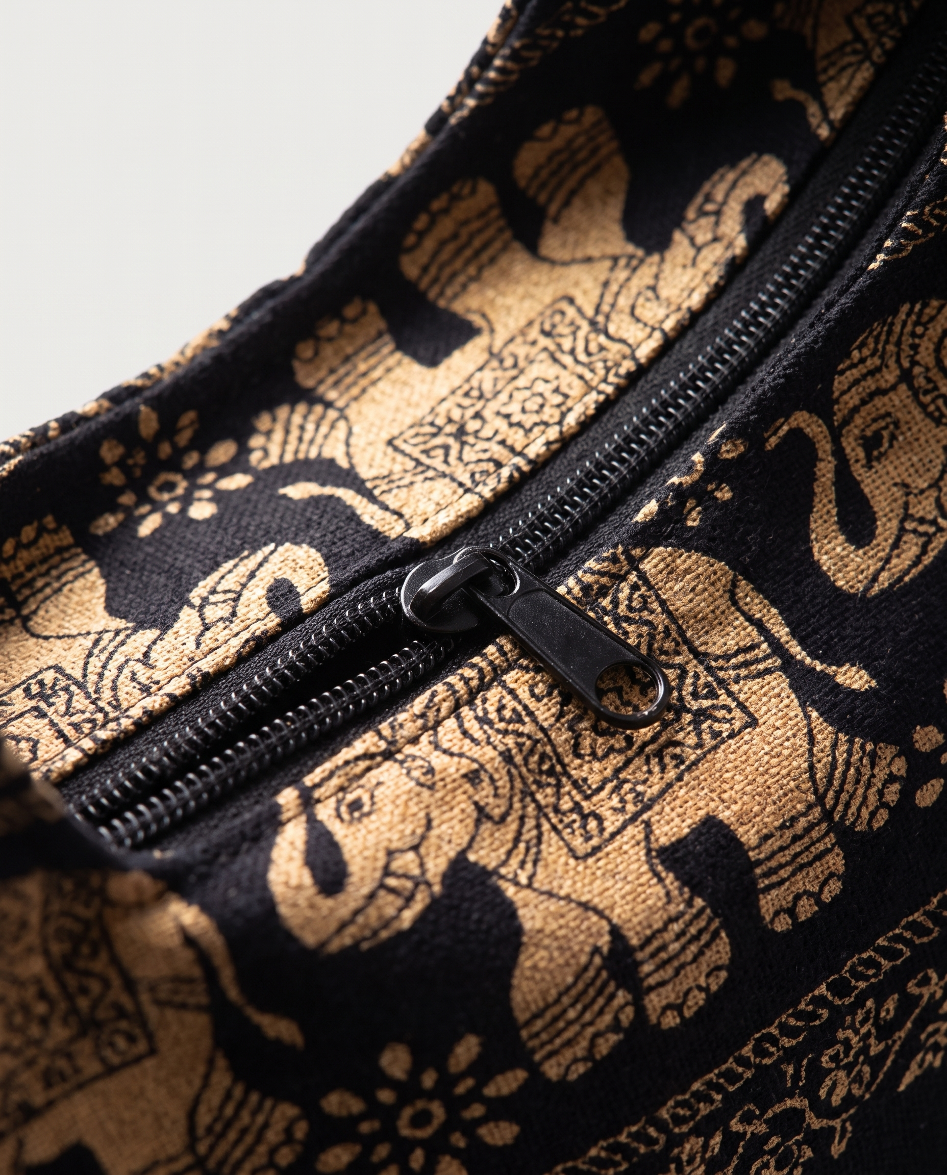Mandala crossbody bag in Elephant print — print detail, RABUKO