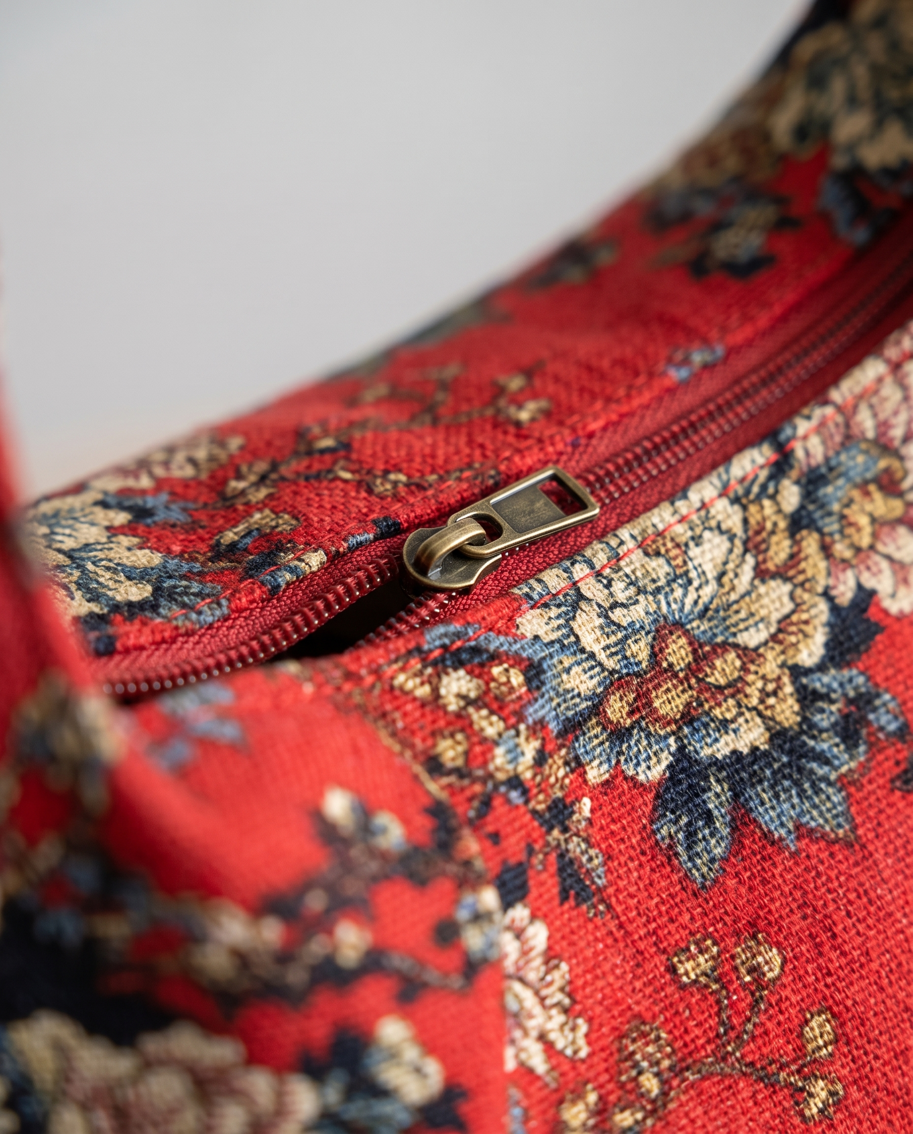 Mandala crossbody bag in Peony print — print detail, RABUKO