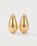 Gold-plated drop earrings — front view, RABUKO
