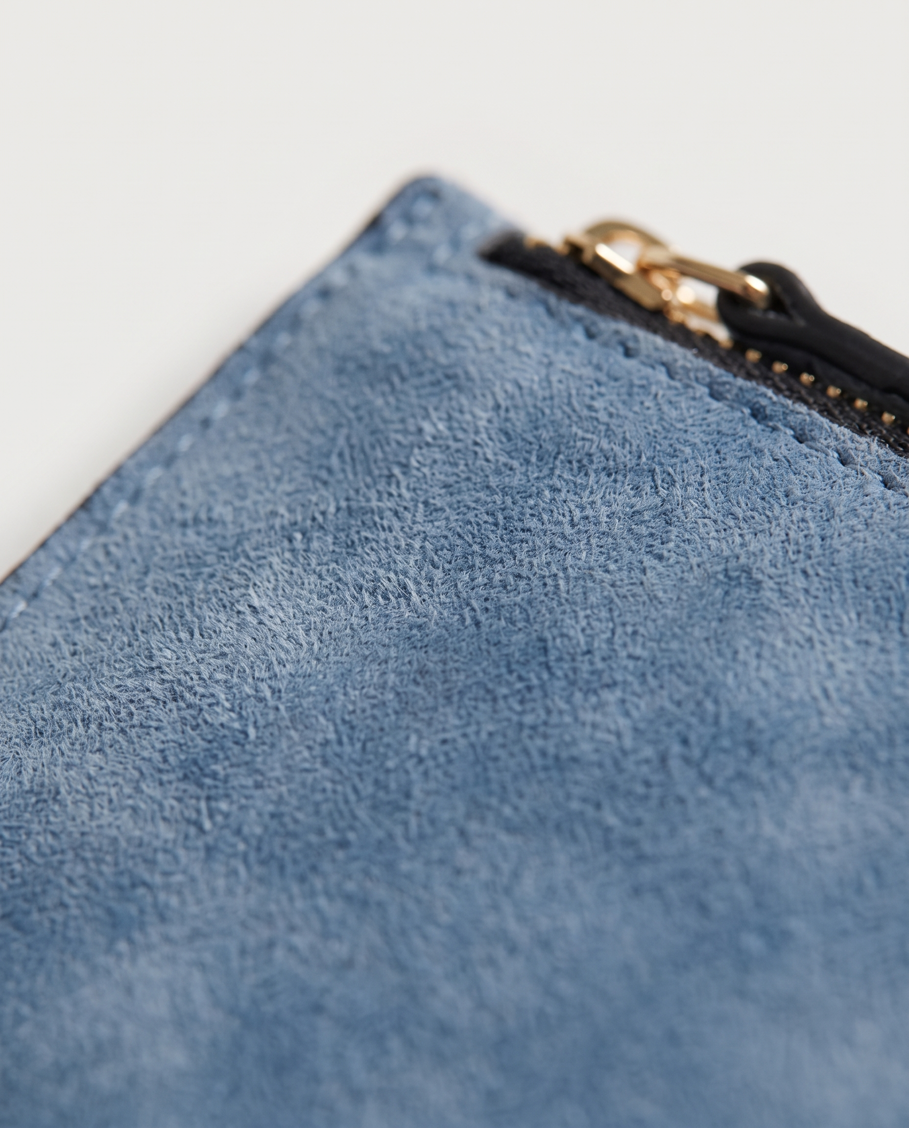 Slim Long Wallet in blue — texture detail, RABUKO